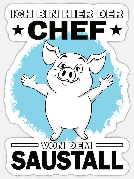 Ich bin der Chef | Bauer Führungskraft Landwirt - Sticker Größe S (10 x 10 cm) - Mattweiß