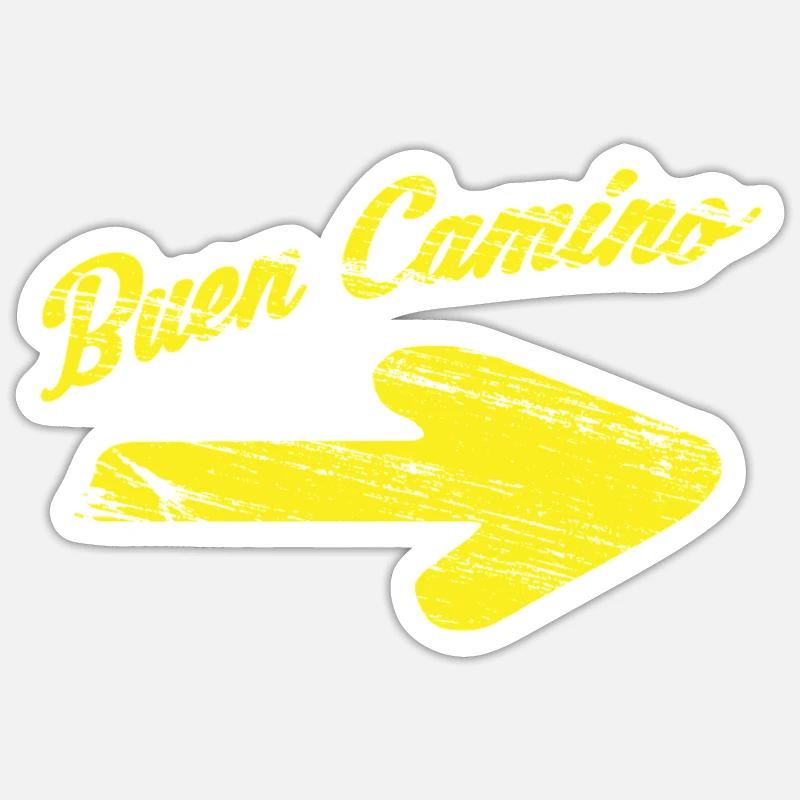 Chemin de Saint-Jacques-de-Compostelle - Sticker taille S (10 x 10 cm) - blanc mat