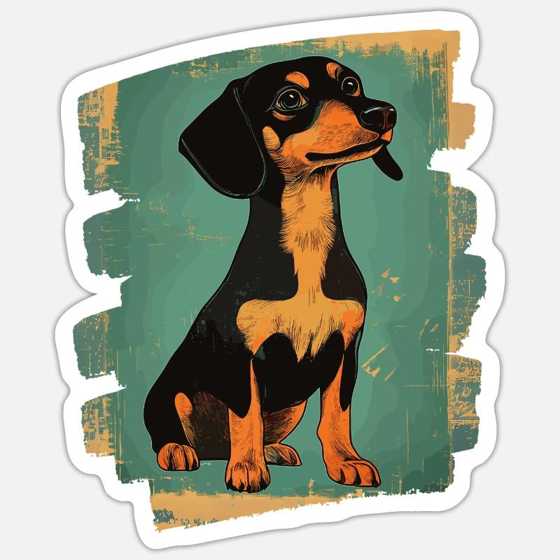 Dackel Dachshund - Sticker size S (10 x 10 cm) - white matte