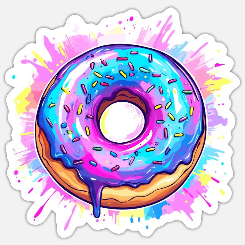 Bunte Donut Explosion Sticker Größe S (10 x 10 cm)
