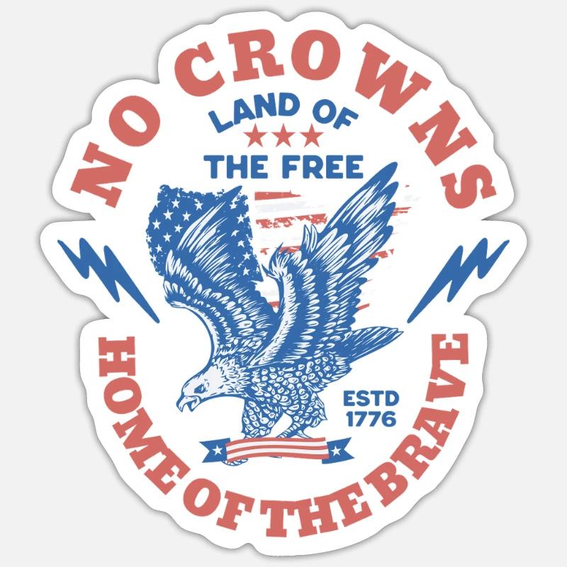 Pas de couronnes, juste des présidents, un aigle, pas de roi - Sticker taille S (10 x 10 cm) - blanc mat