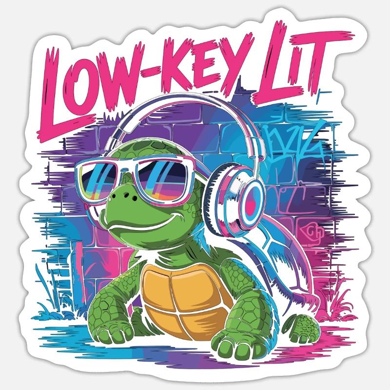 Low-Key Lit Turtle Sticker size S (10 x 10 cm)