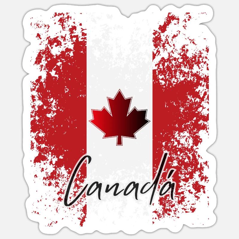 Fierté canadienne, j’aime le Canada - Sticker taille S (10 x 10 cm) - blanc mat