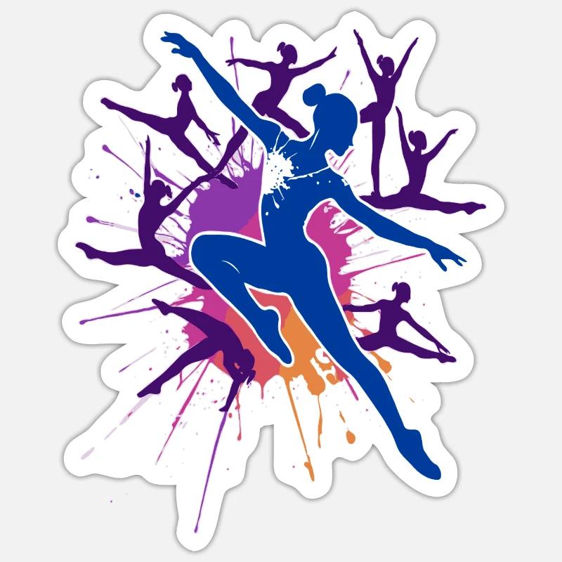 Ginnastica Ginnastica Acrobatica Ginnastica Artistica - Sticker formato S (10 x 10 cm) - bianco opaco