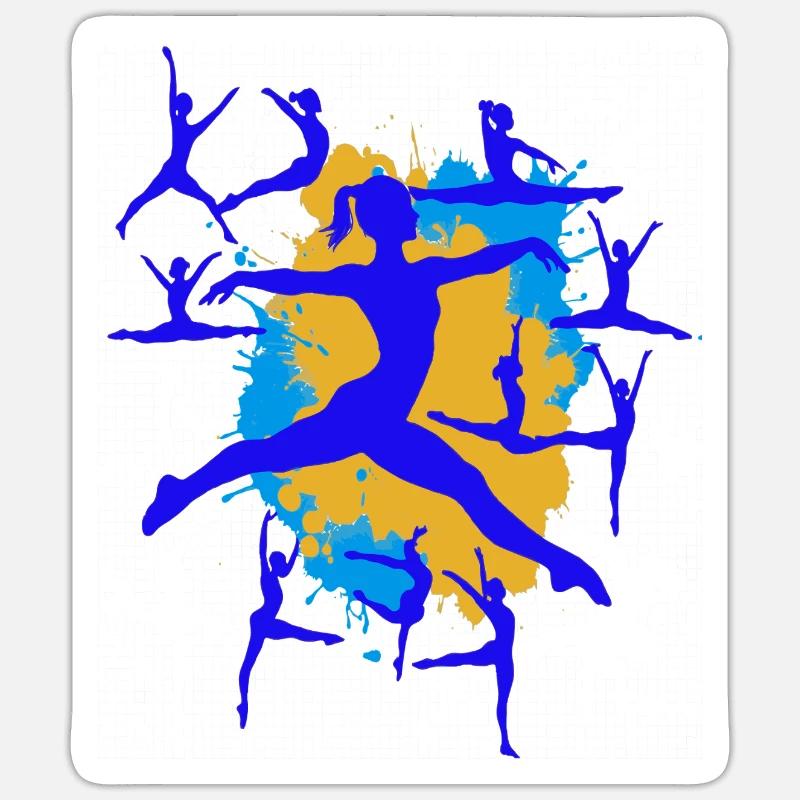 Ginnastica Ginnastica Acrobatica Ginnastica Artistica - Sticker formato S (10 x 10 cm) - bianco opaco