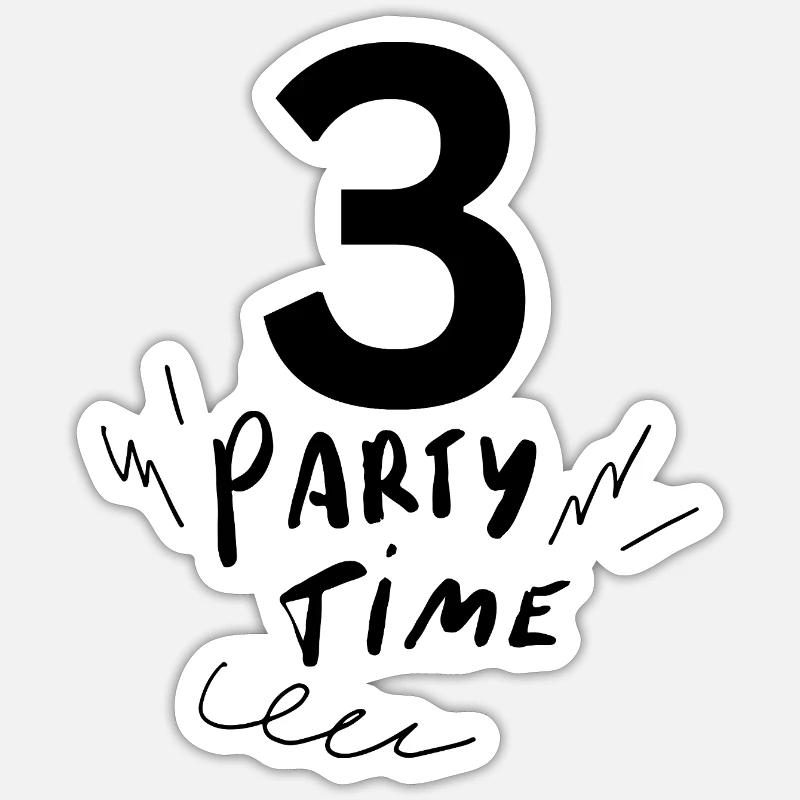 3 - Sticker Größe S (10 x 10 cm) - Mattweiß