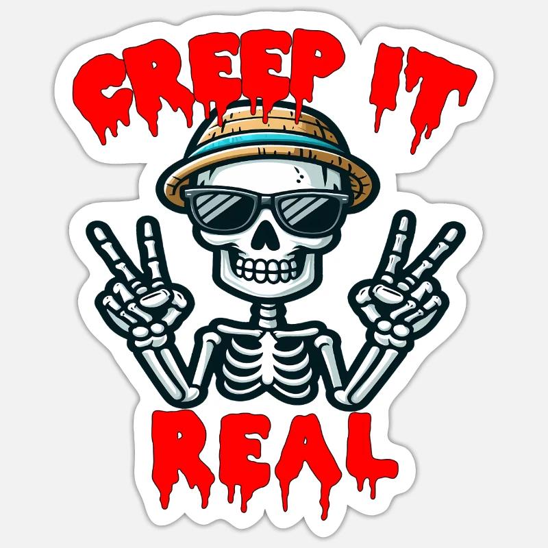 CREEP IT REAL - HALLOWEEN GIFT - Sticker size S (10 x 10 cm) - white matte
