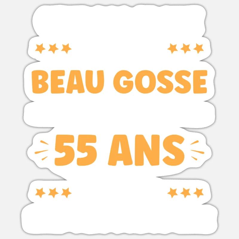 55 ANS - Sticker taille S (10 x 10 cm) - blanc mat