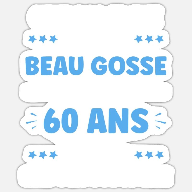 60 ANS - Sticker taille S (10 x 10 cm) - blanc mat