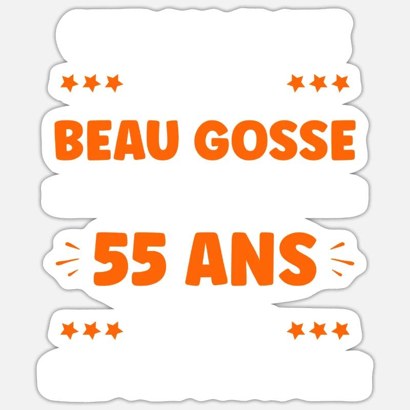 55 ANS - Sticker taille S (10 x 10 cm) - blanc mat