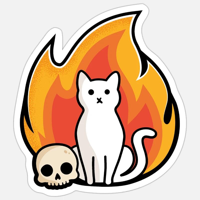 Purr-gatory - Sticker size S (10 x 10 cm) - white matte