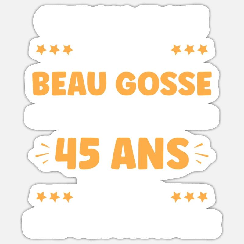 45 ANS - Sticker taille S (10 x 10 cm) - blanc mat