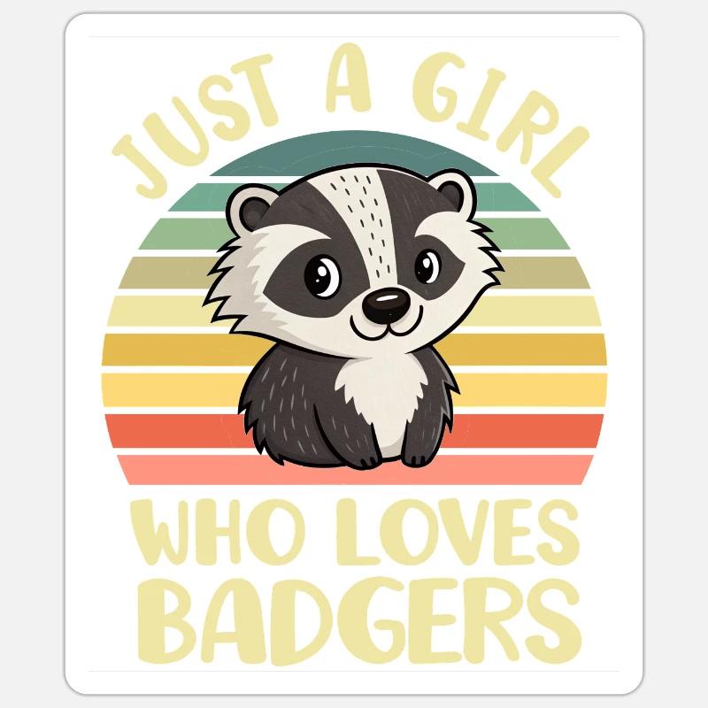 Badger - Sticker size S (10 x 10 cm) - white matte