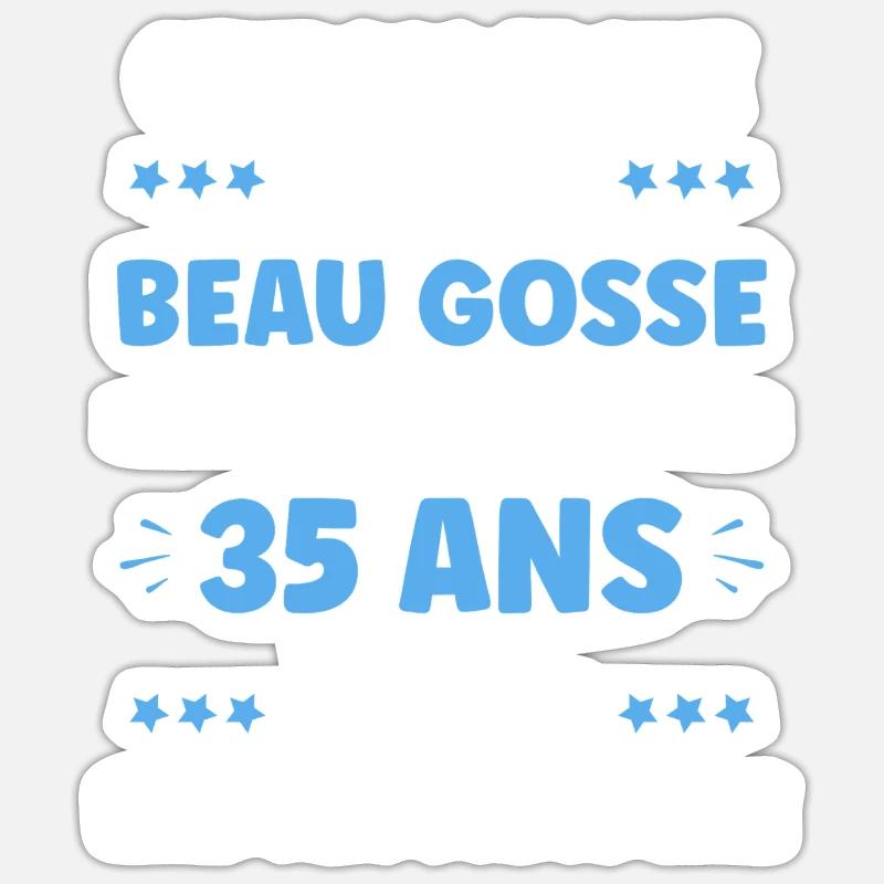 35 ANS - Sticker taille S (10 x 10 cm) - blanc mat