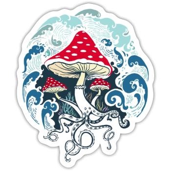 Toadstool toadstools - Sticker size S (10 x 10 cm) - white matte - Front