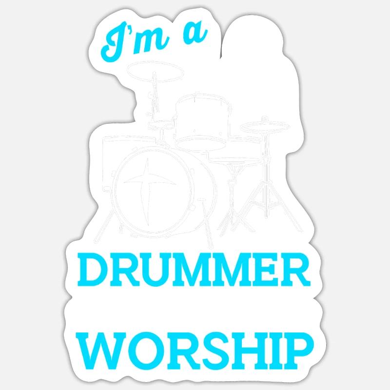 Drumsticks Schlagzeug Schlagzeuger - Sticker Größe S (10 x 10 cm) - Mattweiß