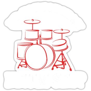 Schlagzeuger Drumsticks Schlagzeug - Sticker Größe S (10 x 10 cm) - Mattweiß - Vorne
