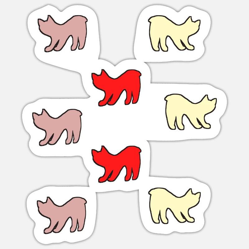 Chats sans queue Sticker taille S (10 x 10 cm)