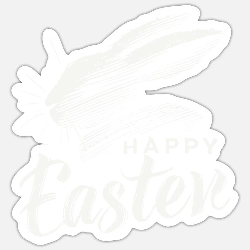 Vintage Easter Bunny Happy Easter Design Sticker size S (10 x 10 cm)
