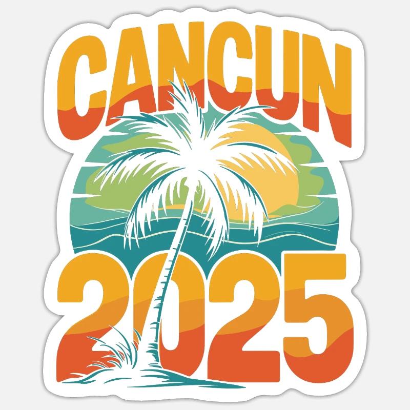 Cancun 2025 - Sticker Größe S (10 x 10 cm) - Mattweiß