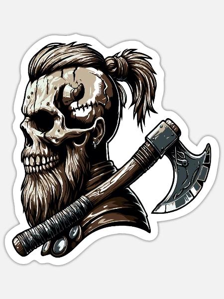Odin Wikinger Valhalla Vikinger Hammer Thor Odin - Sticker Größe S (10 x 10 cm) - Mattweiß