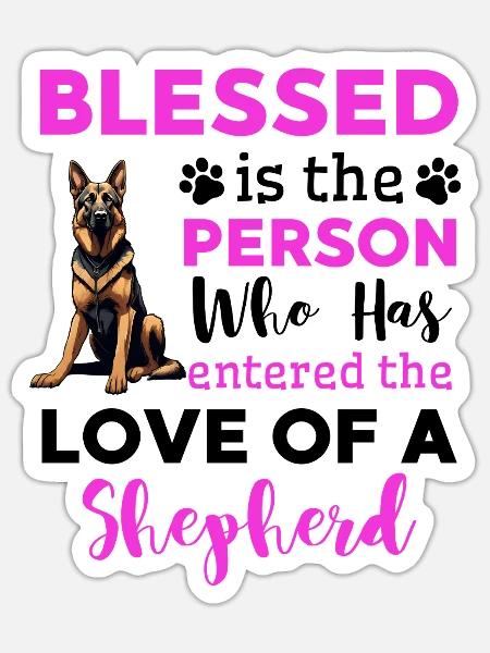 Stolzer Schäferhund Besitzer Spruch - Sticker Größe S (10 x 10 cm) - Mattweiß