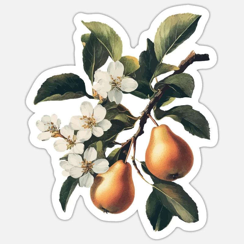 Birne - Sticker Größe S (10 x 10 cm) - Mattweiß