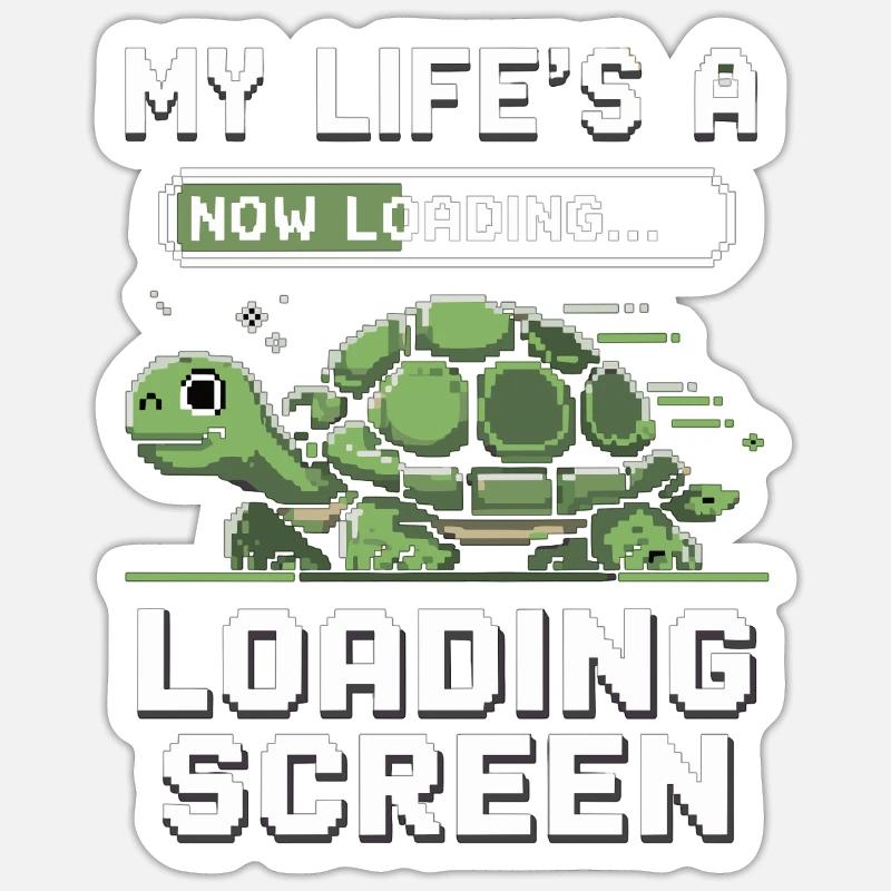 Turtle in the loading screen Sticker size S (10 x 10 cm)
