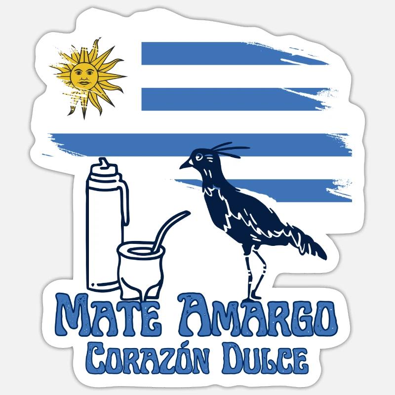 Mate Amargo, Corazón Dulce - Orgullo Uruguayo Sticker size S (10 x 10 cm)