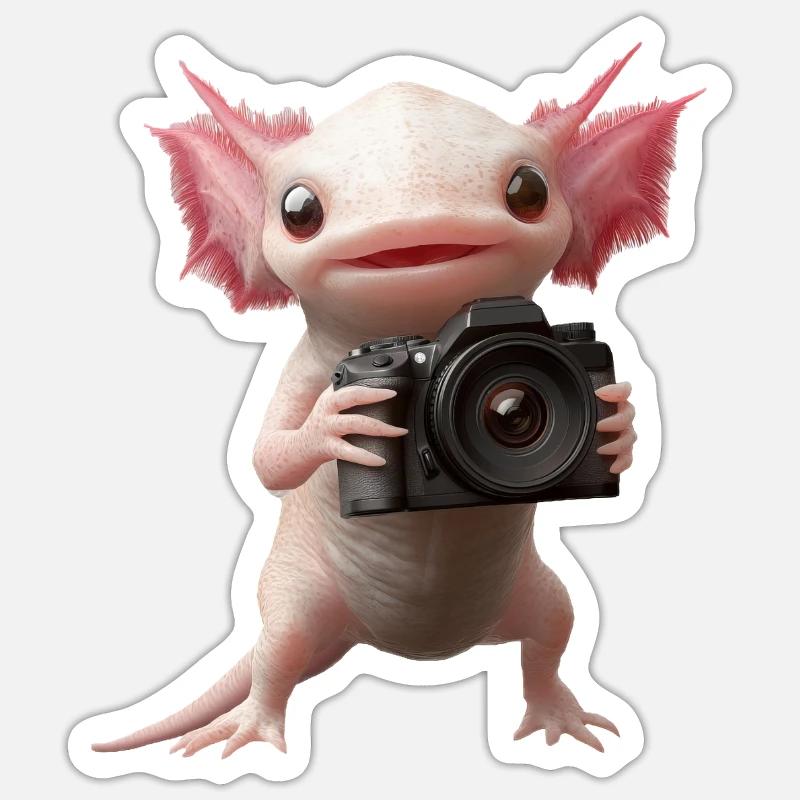 Axolotl - Sticker Größe S (10 x 10 cm) - Mattweiß