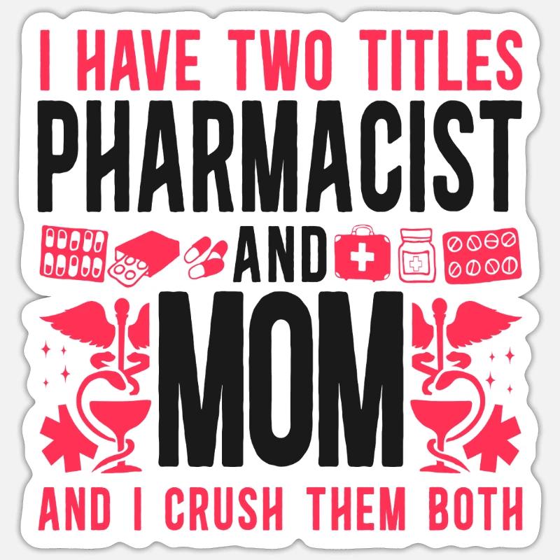 Technicien en pharmacie - Sticker taille S (10 x 10 cm) - blanc mat