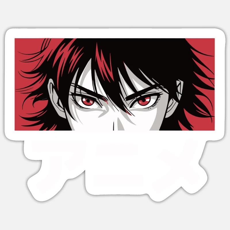 Yeux d’anime - Sticker taille S (10 x 10 cm) - blanc mat