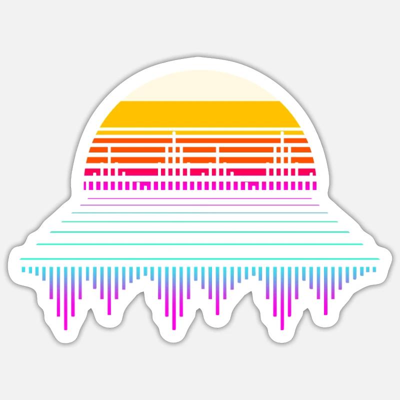 Djing Label Clavier DJ - Sticker taille S (10 x 10 cm) - blanc mat