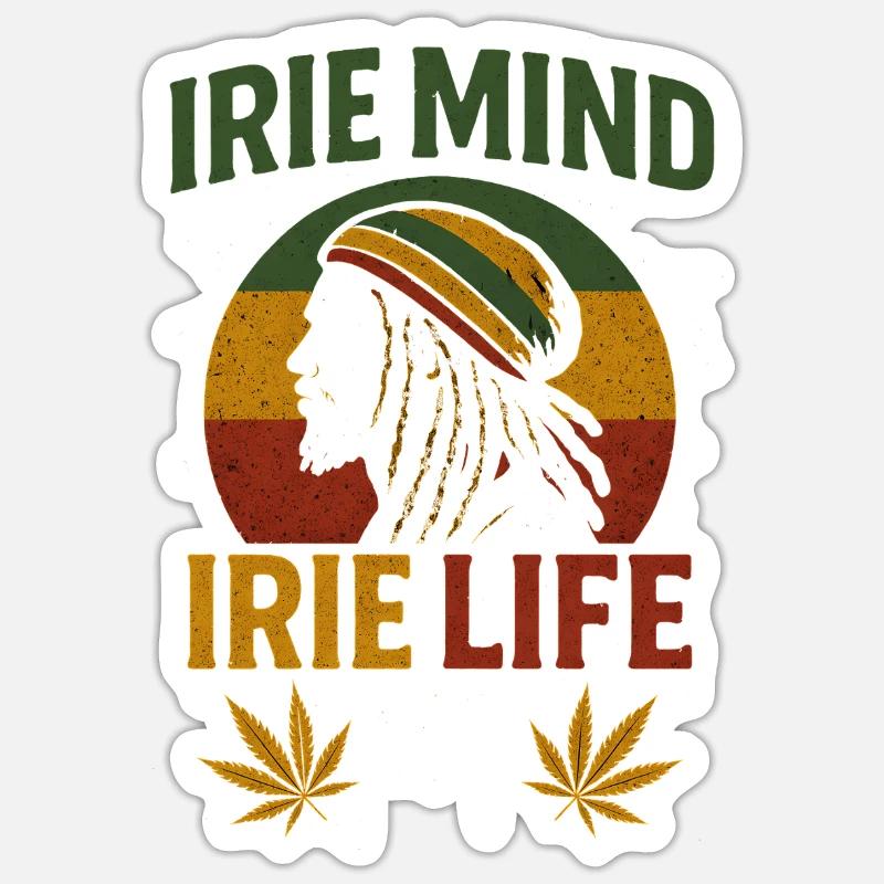 Irie mind Rasta Style, Reggae Sticker Größe S (10 x 10 cm)
