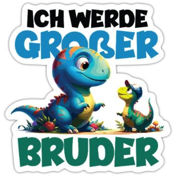 Annoncer la progéniture | Je vais être un grand frère en 2026 - Sticker taille S (10 x 10 cm) - blanc mat - Devant
