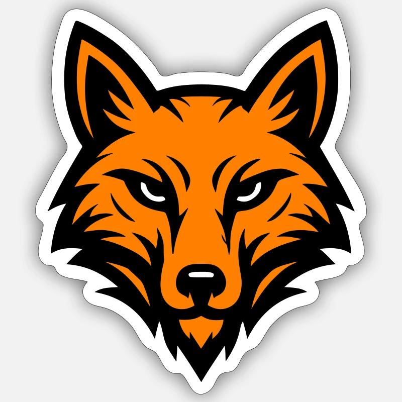 Tête de renard - Sticker taille S (10 x 10 cm) - blanc mat