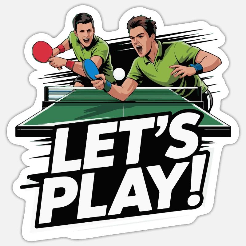 PING-PONG - Sticker taille S (10 x 10 cm) - blanc mat