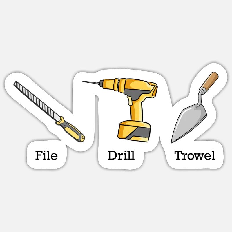 Perceuse à lime, truelle, outils, anti-grattage subtil Sticker taille S (10 x 10 cm)