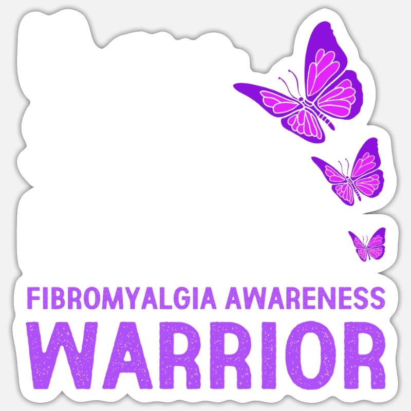 Fibromyalgie Fibro - Sticker Größe S (10 x 10 cm) - Mattweiß