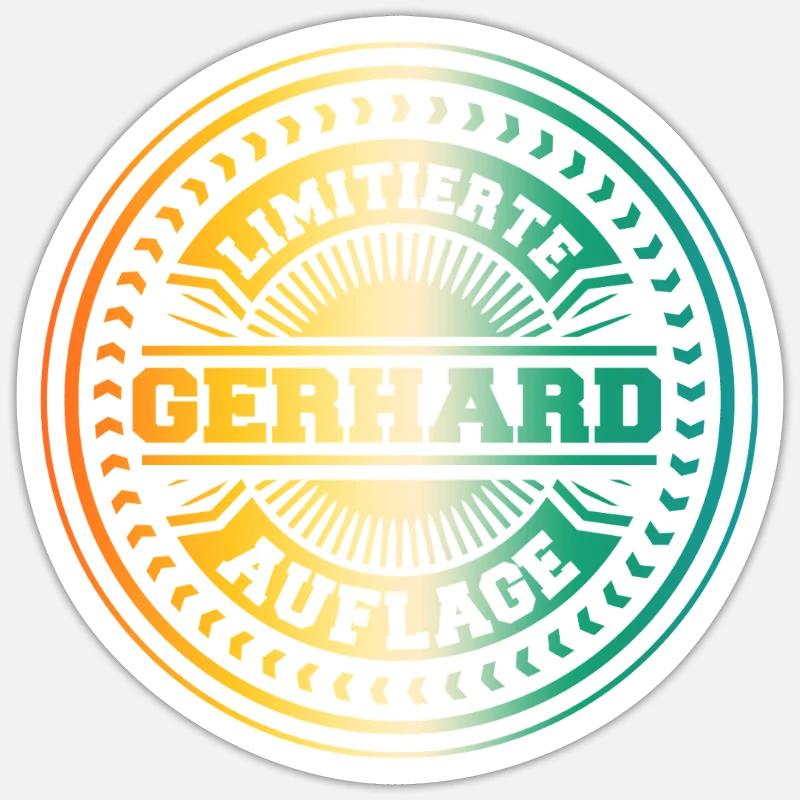 Gerhard - Sticker taille S (10 x 10 cm) - blanc mat