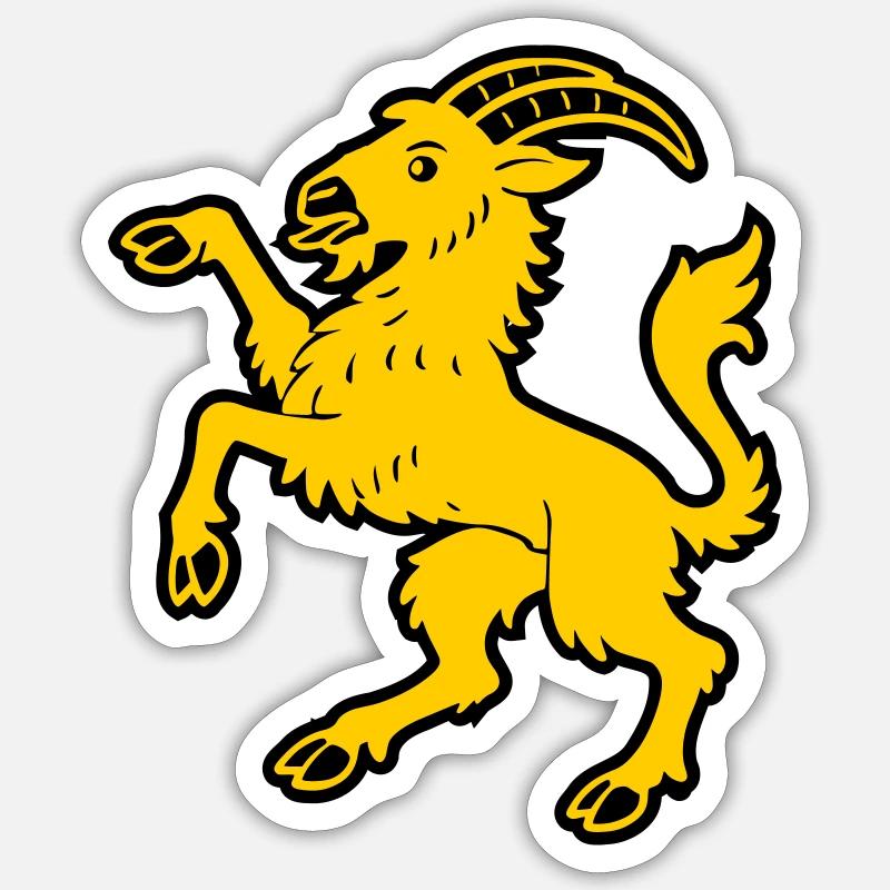Hälsinge goat - Sticker size S (10 x 10 cm) - white matte