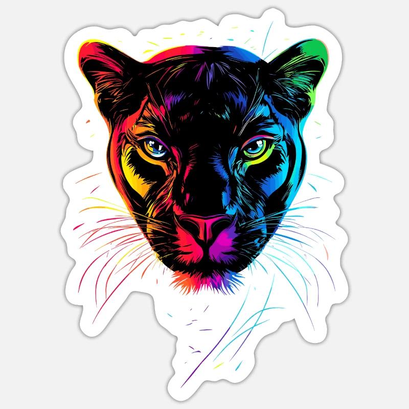 Panther Leopard Raubkatze Süße Großkatze Panter Sticker Größe S (10 x 10 cm)