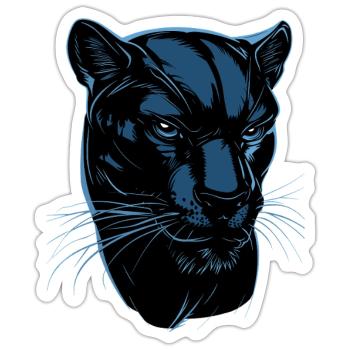 Panther Leopard Raubkatze Süße Großkatze Panter - Sticker Größe S (10 x 10 cm) - Mattweiß - Vorne