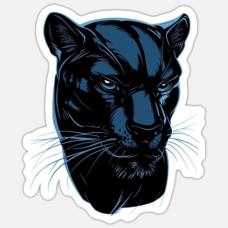 Panther Leopard Raubkatze Süße Großkatze Panter Sticker Größe S (10 x 10 cm)