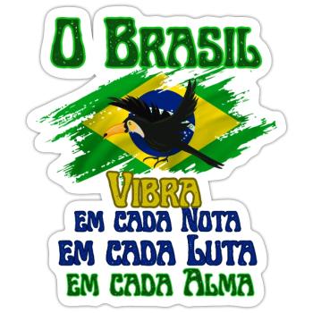 Brasil Vibra - die tropische Kraft eines großen Landes - Sticker Größe S (10 x 10 cm) - Mattweiß - Vorne