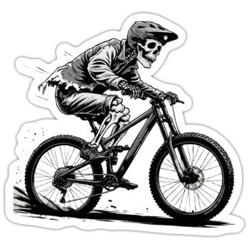 Mountain Bike Bicycle Biking Downhill Sport Downhill - Sticker size S (10 x 10 cm) - white matte - Front