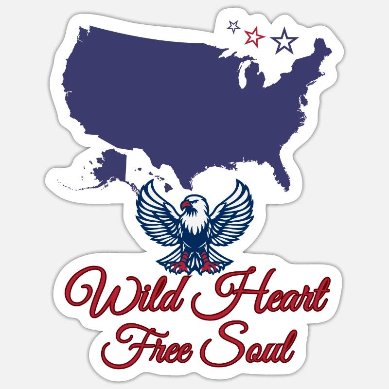 libre d’Amérique Sticker taille S (10 x 10 cm)