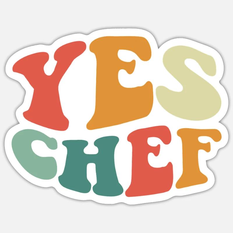 Chef Drôle Restaurant Cuisine Chef Sticker taille S (10 x 10 cm)