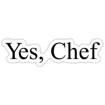 Chef Drôle Restaurant Cuisine Chef - Sticker taille S (10 x 10 cm) - blanc mat - Devant