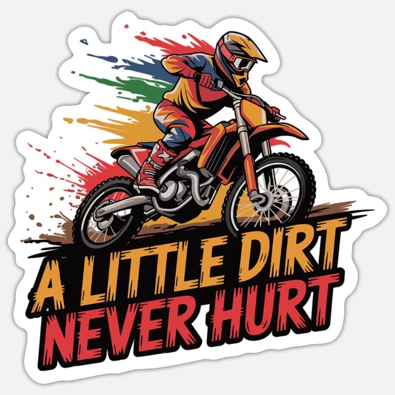Motocross adventure begins Dirt is part of it Sticker size S (10 x 10 cm)